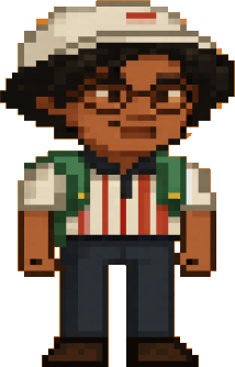 Adrian, as a pixel character