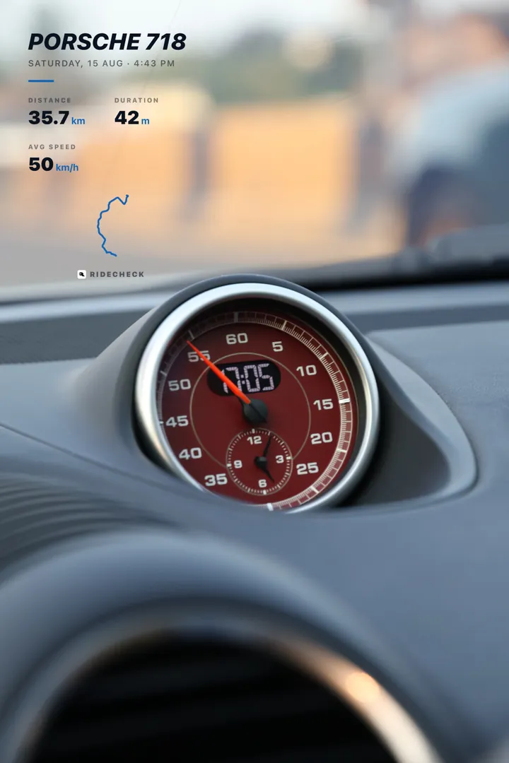 A trip card over a dashboard photo